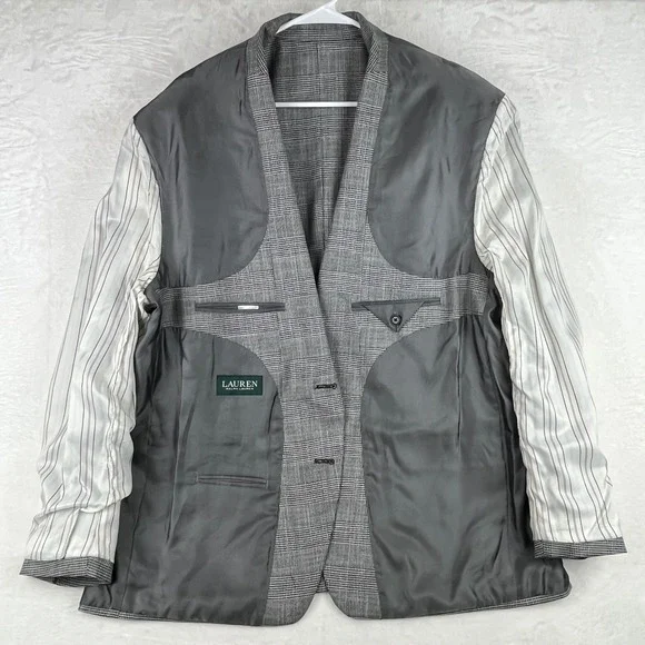 Lauren Ralph Lauren 48R Gray Glen Plaid Sport Coat Blazer Mens NWOT Classic
